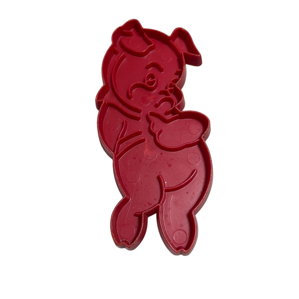 Tupperware Vintage Porky Pig Cookie Cutter Plastic Red‎ 5"